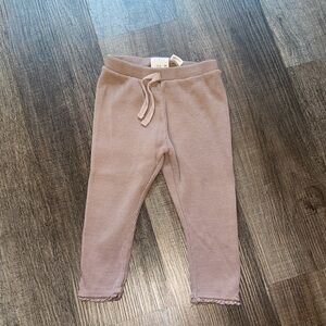 Zara Kids Waffle Knit Leggings - Mauve Pink